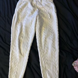 Kohl's White Cozy Cable Knit Pajama Pants